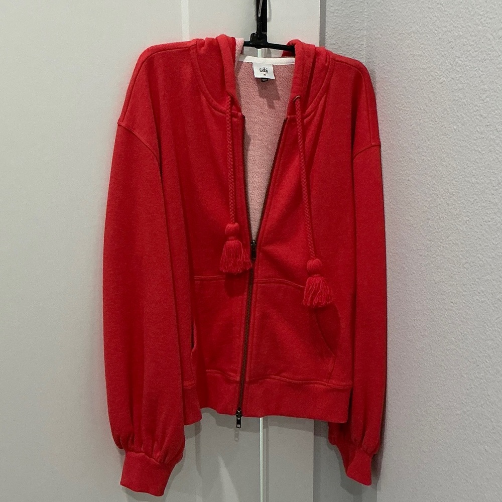CAbi Red Hooded Utility Jacket